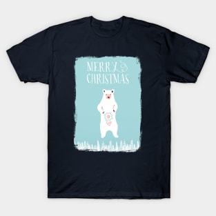 White Christmas Bear T-Shirt